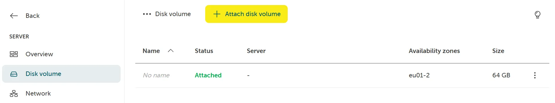 Screenshot: Navigation zu Volumes und Klick auf „Volume anhängen" nach der Wiederherstellung.