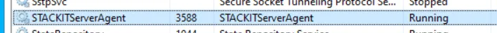 Windows-Dienstliste mit hervorgehobenem STACKITServerAgent im Status „Wird ausgeführt".
