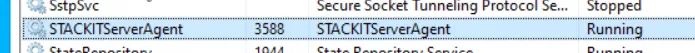 Liste der Windows-Dienste, in welcher der Dienst "STACKITServerAgent" mit dem Status "Wird ausgeführt" hervorgehoben ist.