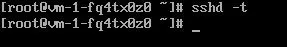 Terminal mit erfolgreichem SSH-Daemon-Konfigurationstest.